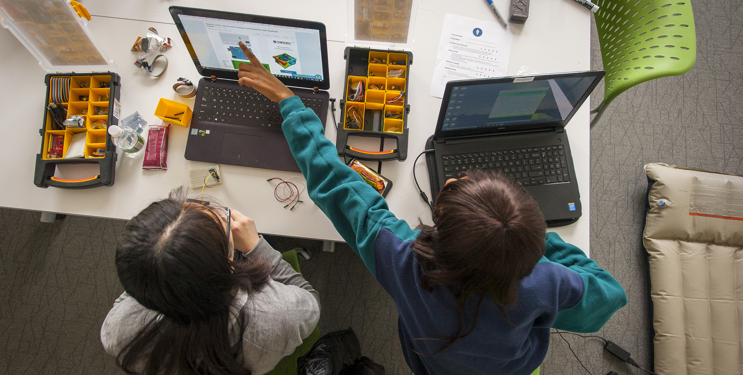 Students competing in Hackathon at the Next Generation Connecticut Hall